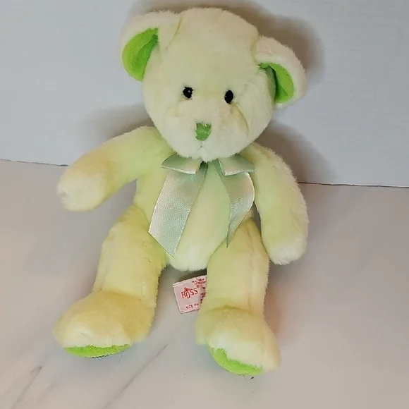 Russ Light Green and Cream Teddy Bear - Picture 7 of 7